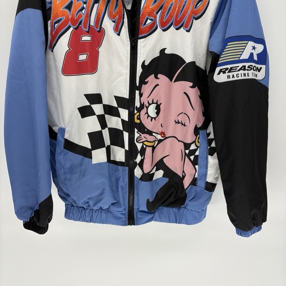 New With Tags Reason Betty Boop Racing Windbreaker Jacket Women Large 2024 - Picture 4 of 9